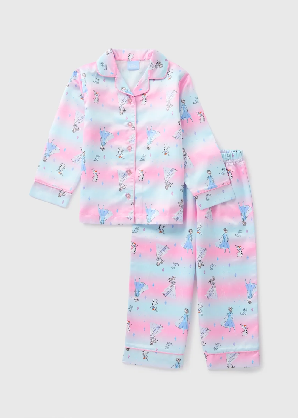 Disney Kids Blue Frozen Satin Pyjama Set - 1 half year to 2 Image 1
