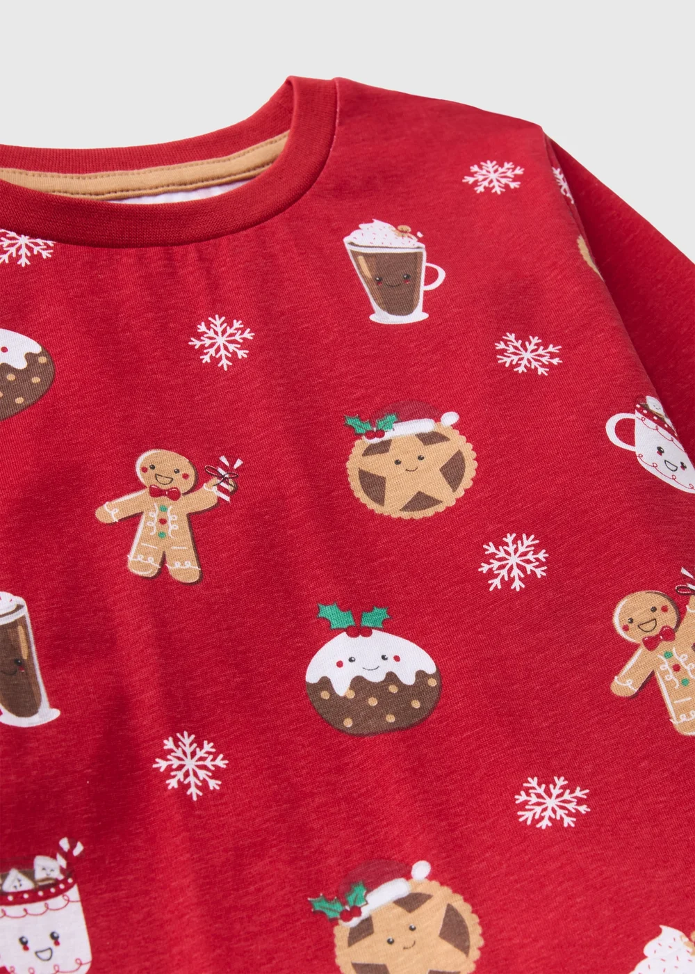 Kids Red Christmas Gingerbread Pyjama Set (1-13yrs) - 1 half year to 2 Image 2