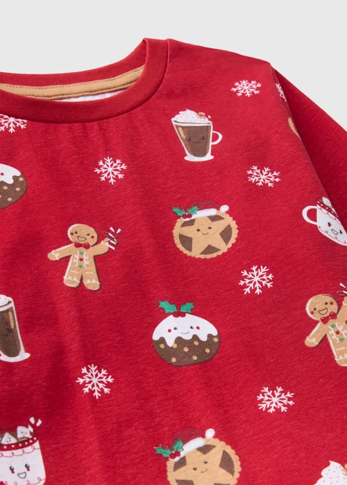 Kids Red Christmas Gingerbread Pyjama Set (1-13yrs) - 1 half year to 2 Image 2