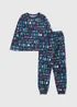 Boys Navy Christmas Top & Bottoms Pyjama Set (1-13yrs) - Age 2 - 3 Years Image 1