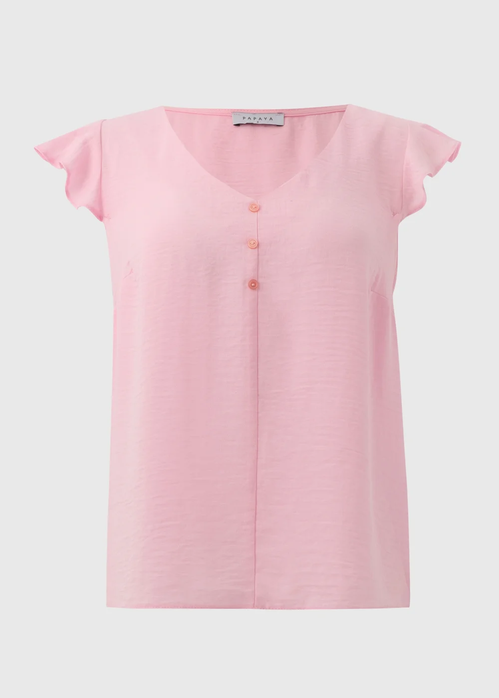Pink Frill Sleeve Button Blouse - 8 Image 5