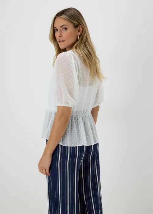 White Dobby Sheer Blouse - 8 Image 2
