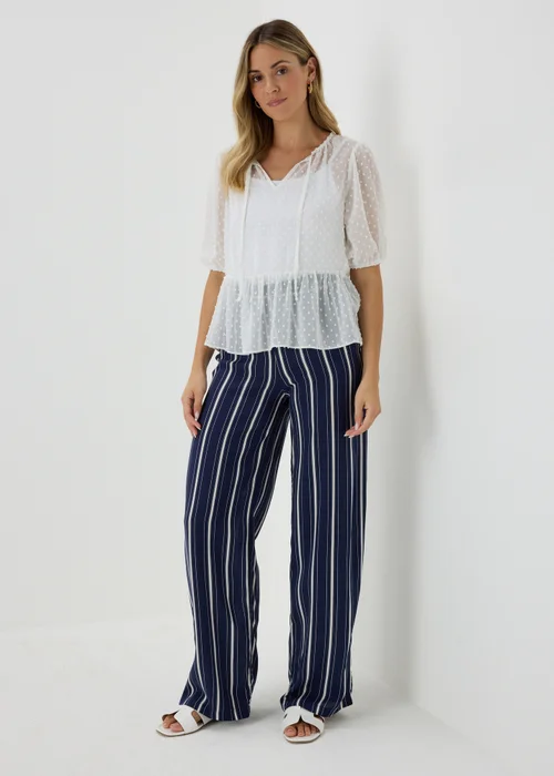 White Dobby Sheer Blouse - 8 Image 4