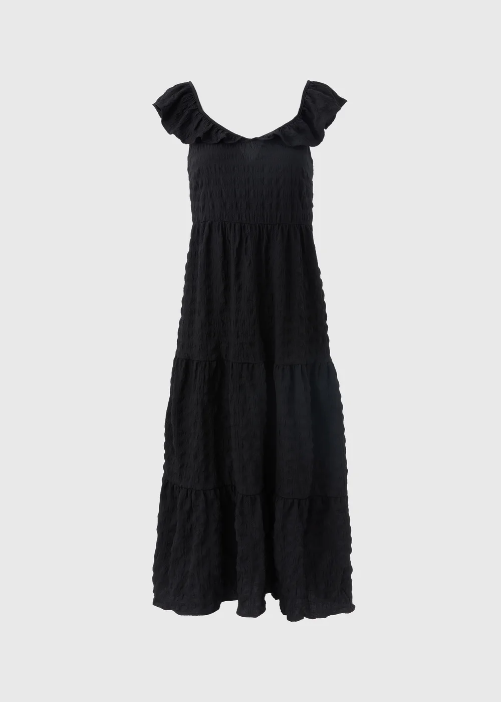 Black Tiered Midaxi Dress - Size 8 Image 5