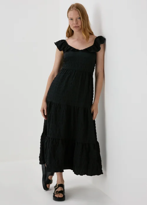 Black Tiered Midaxi Dress - Size 8 Image 3
