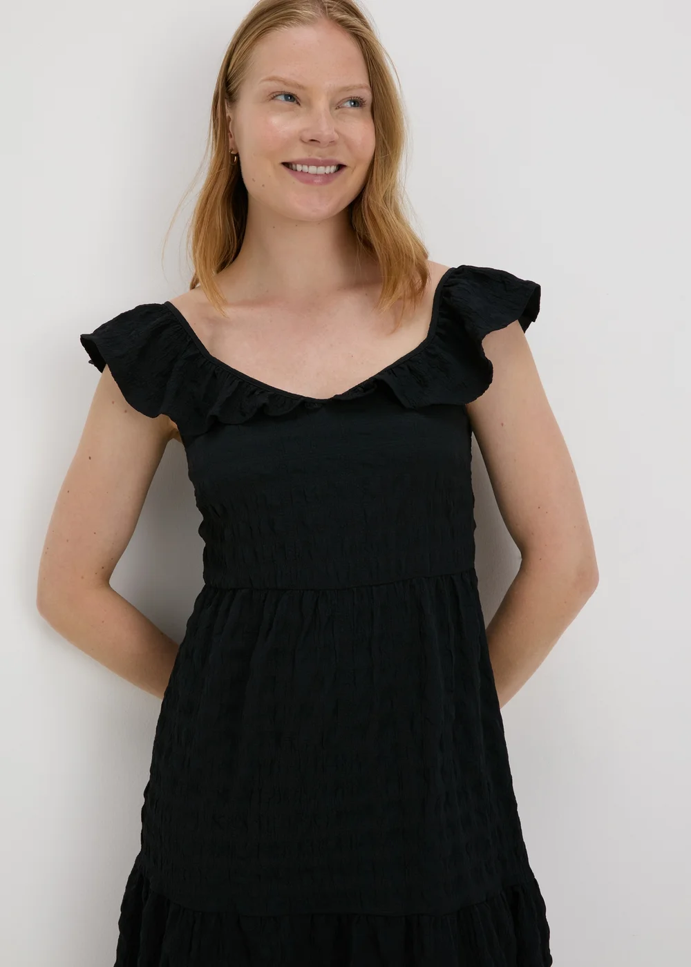 Black Tiered Midaxi Dress - Size 8 Image 1