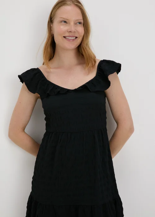 Black Tiered Midaxi Dress - Size 8 Image 1