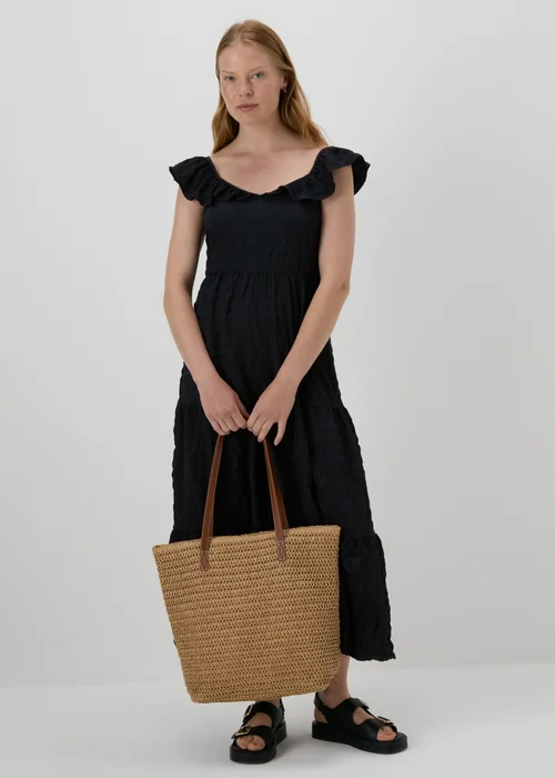Black Tiered Midaxi Dress - Size 8 Image 4