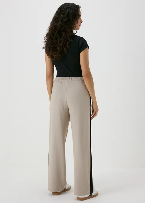 Stone Side Stripe Wide Leg Trousers - 8 Image 2