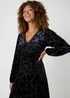 Black Floral Midaxi Dress - Size 8 Image 3