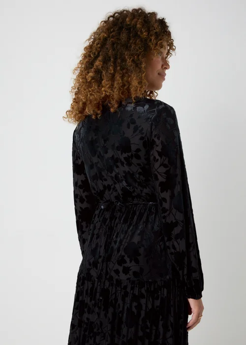 Black Floral Midaxi Dress - Size 8 Image 2