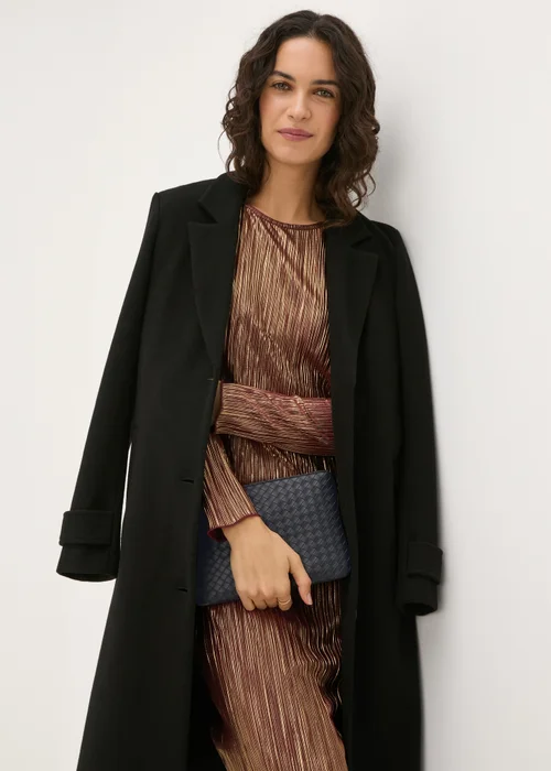 Burgundy Metallic Plisse Midi Dress - 8 Image 3