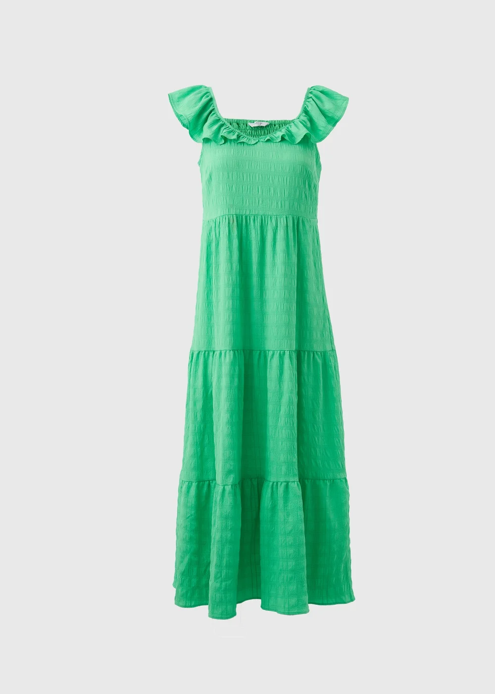 Green Textured Midi Dress - 8 Image 5