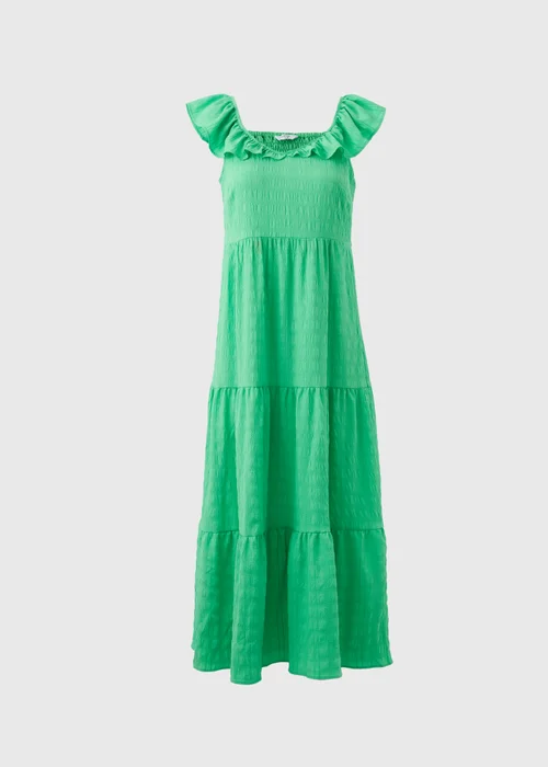 Green Textured Midi Dress - 8 Image 5