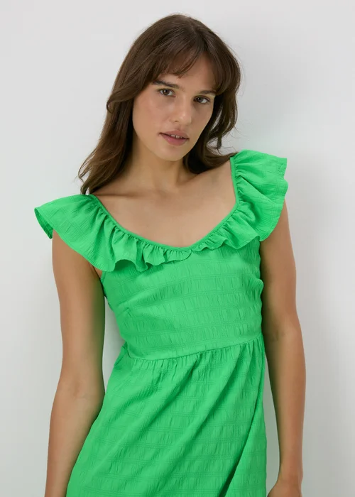 Green Textured Midi Dress - 8 Image 3