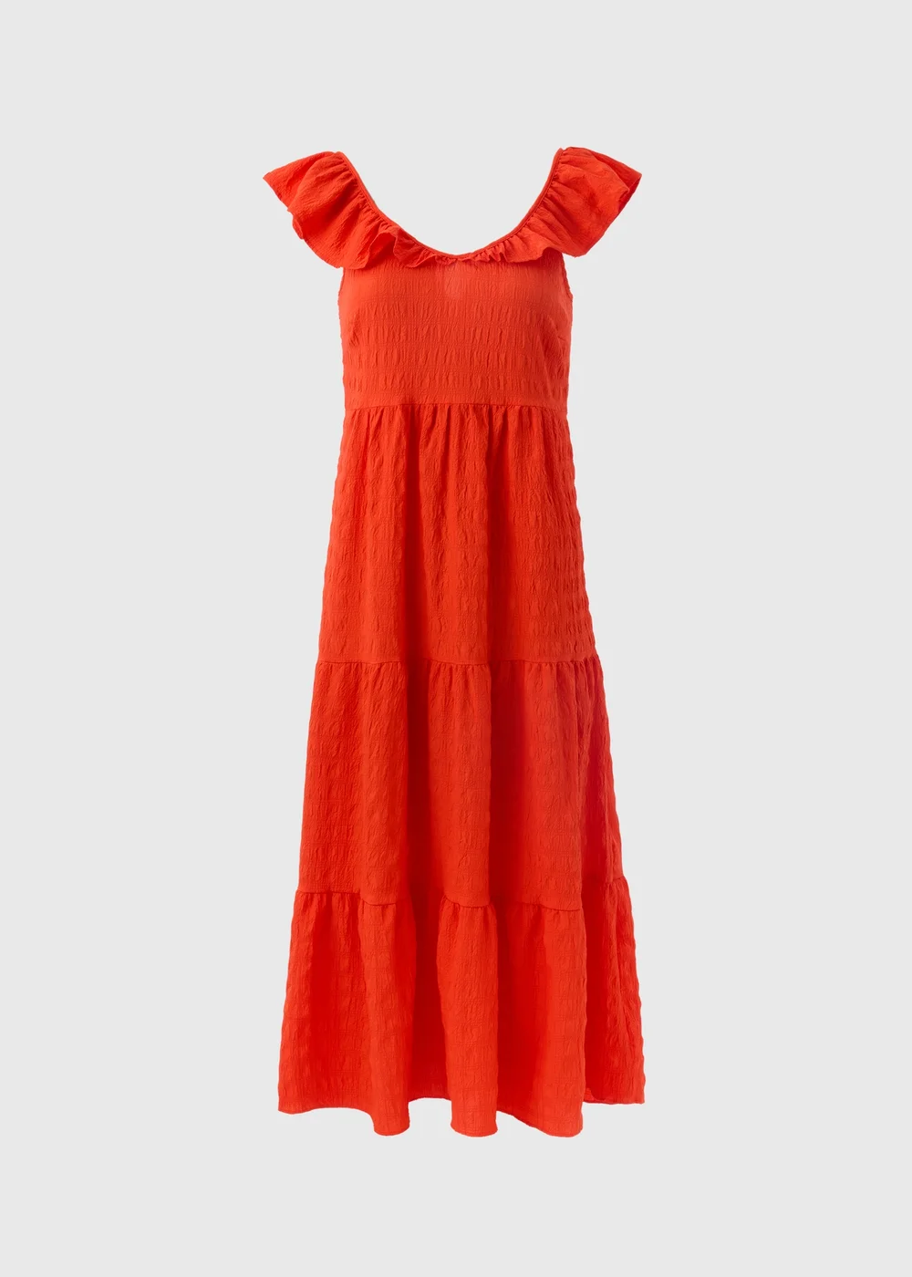 Red Tiered Midaxi Dress - Size 8 Image 5