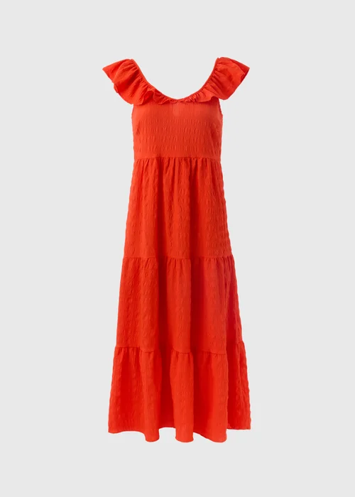 Red Tiered Midaxi Dress - Size 8 Image 5