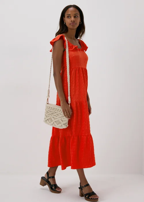 Red Tiered Midaxi Dress - Size 8 Image 4