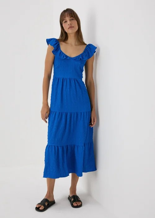 Blue Tiered Midaxi Dress - Size 8 Image 1