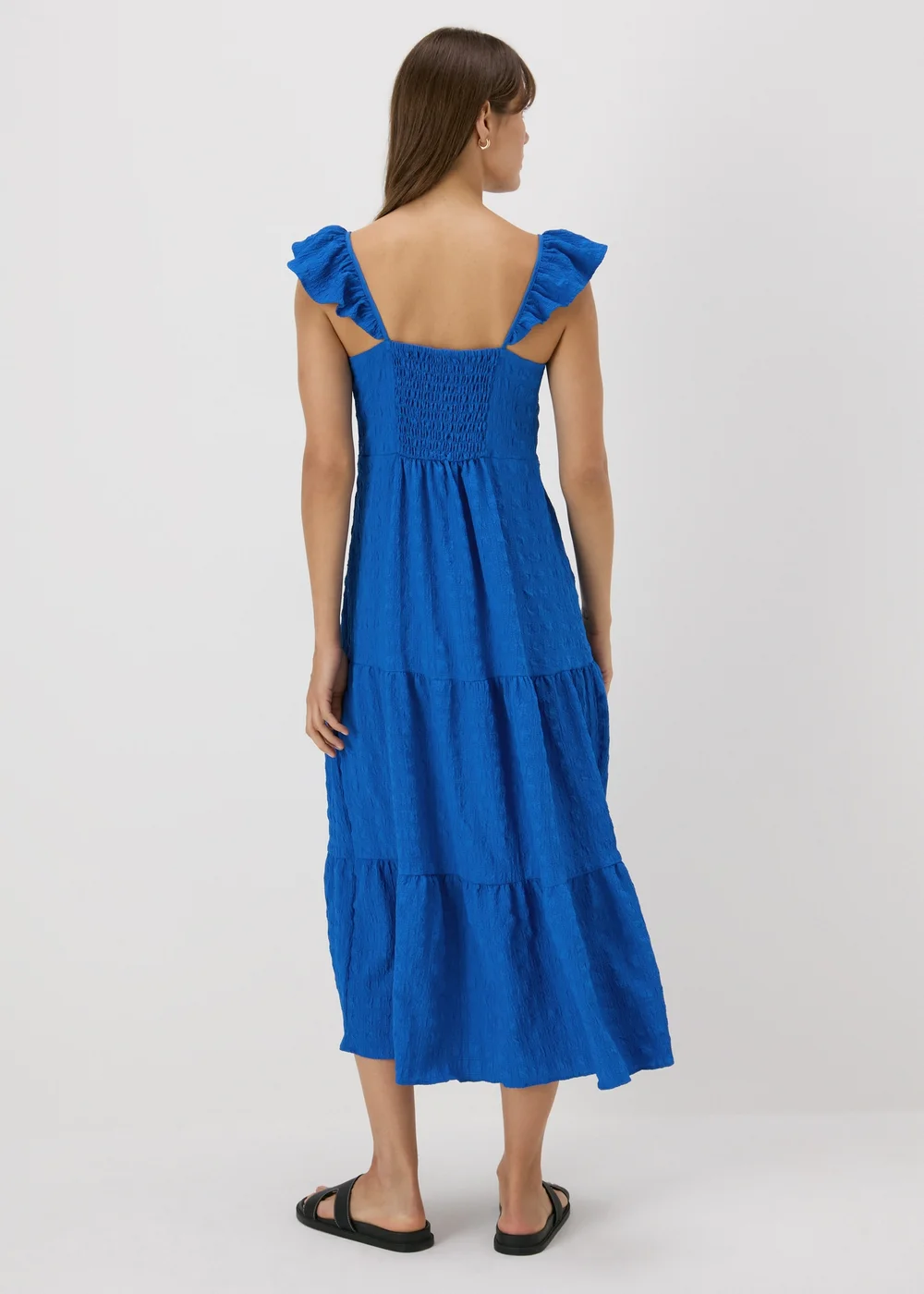 Blue Tiered Midaxi Dress - Size 8 Image 2