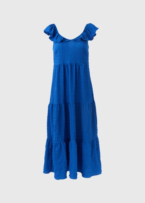 Blue Tiered Midaxi Dress - Size 8 Image 5