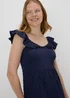 Navy Tiered Textured Midaxi Dress - Size 8 Image 3