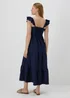 Navy Tiered Textured Midaxi Dress - Size 8 Image 2