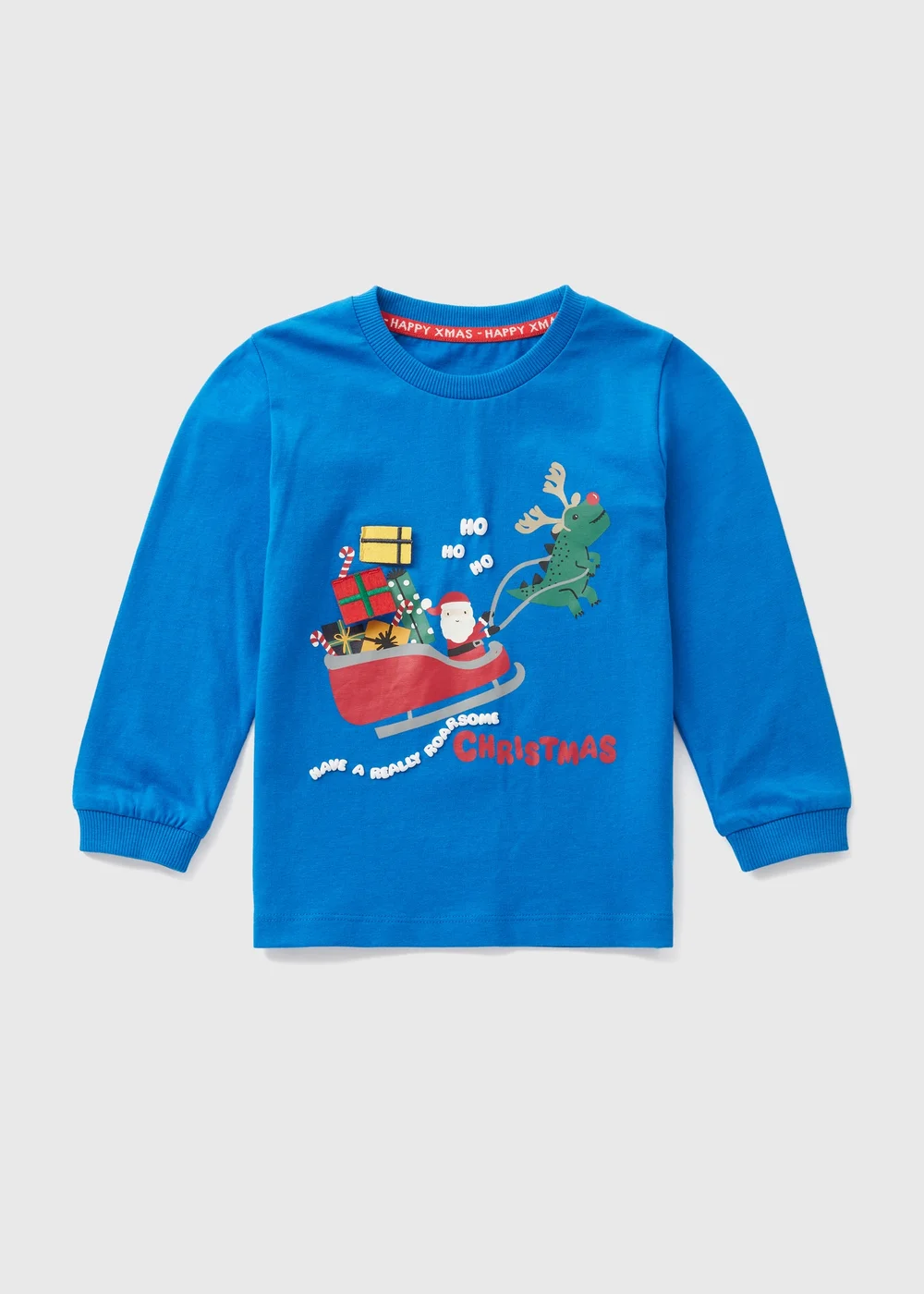 Boys Blue Christmas Print T-Shirt (1-7yrs) - 1 half year to 2 Image 1