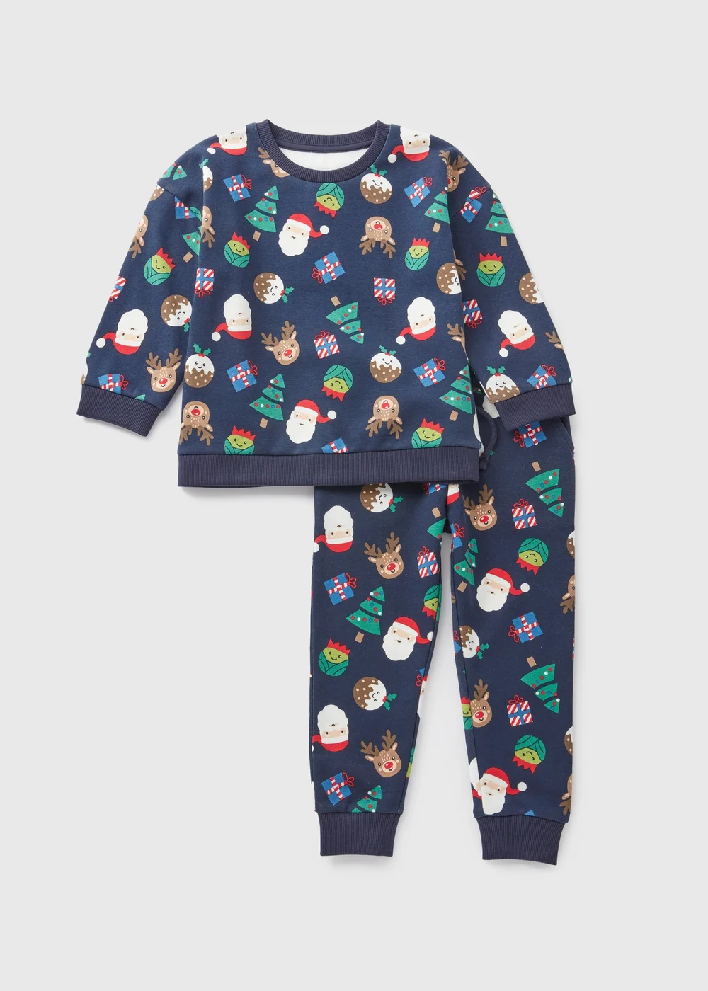 Christmas Kids Navy Sweatshirt & Jogging Bottoms Set (1-7yrs) - 1 half year to 2 Image 1