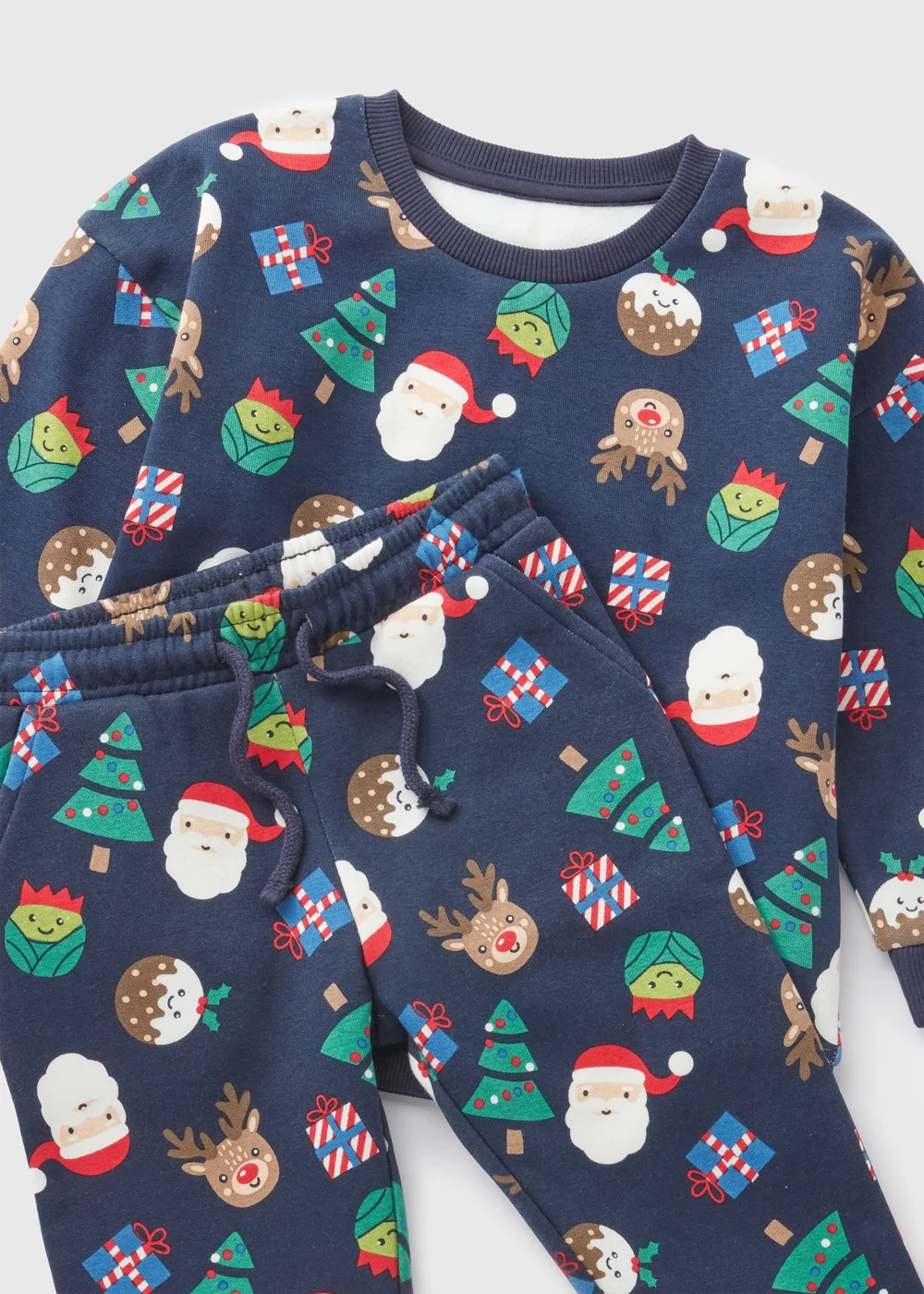 Christmas Kids Navy Sweatshirt & Jogging Bottoms Set (1-7yrs) - 1 half year to 2 Image 2
