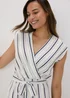 White Stripe V-Neck Jumpsuit - 8 Image 3
