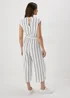 White Stripe V-Neck Jumpsuit - 8 Image 2