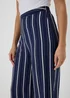 Navy Stripe Wide Leg Trousers - Size 8 Image 3