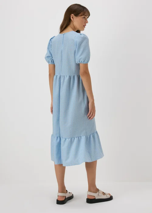 Blue Gingham Midi Dress - 8 Image 2