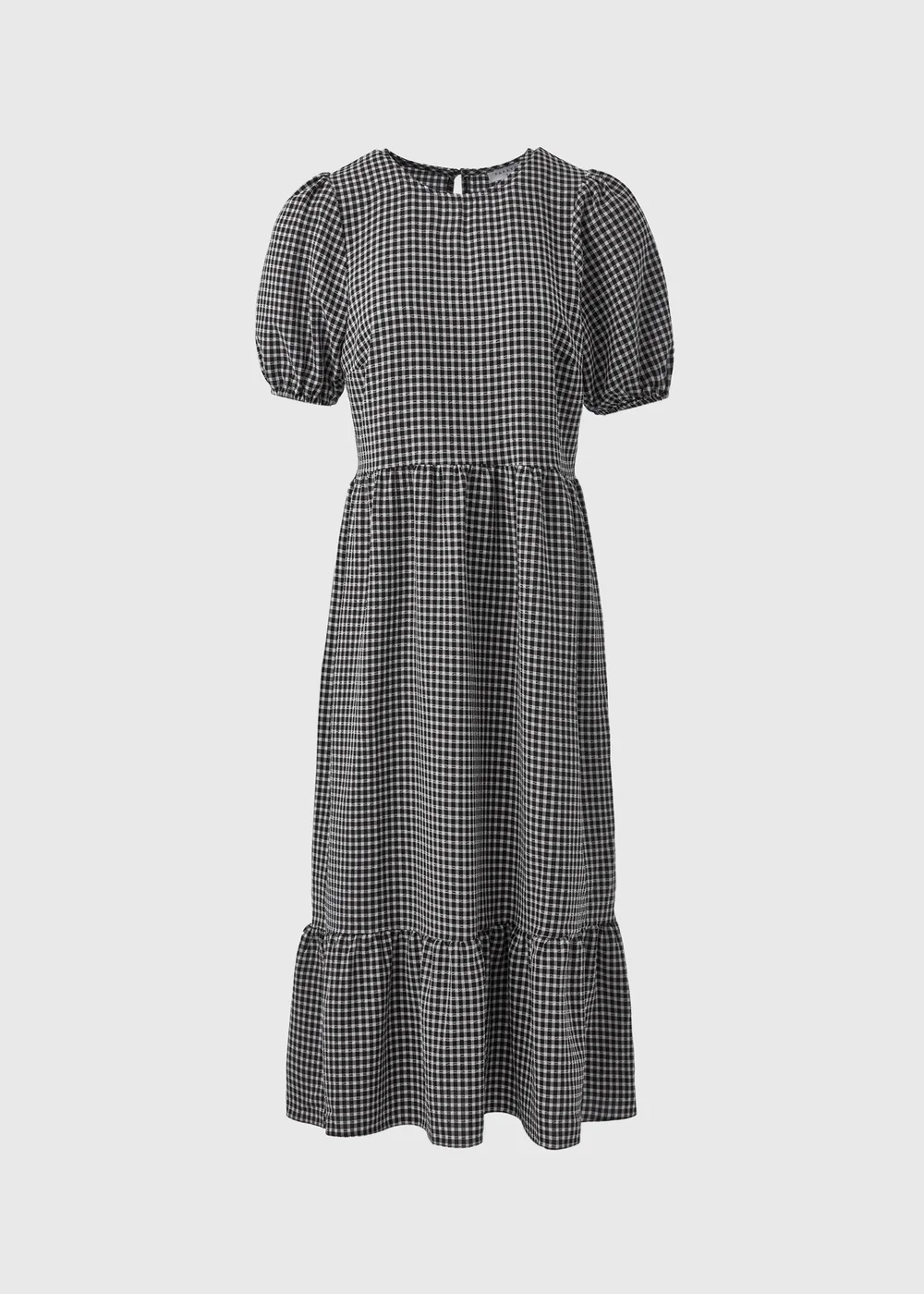 Black Gingham Midi Dress - Size 8 Image 5