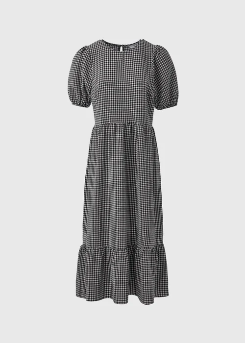 Black Gingham Midi Dress - Size 8 Image 5