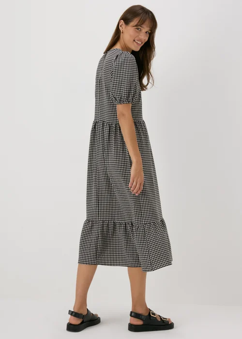 Black Gingham Midi Dress - Size 8 Image 2