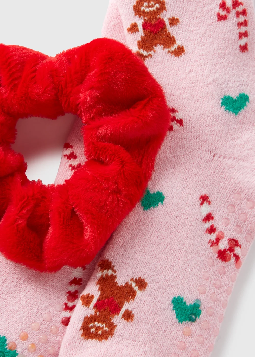 Girls Pink Christmas Sock & Scrunchie Set (Younger 6-Older 5.5) - 4-5.5 Image 2