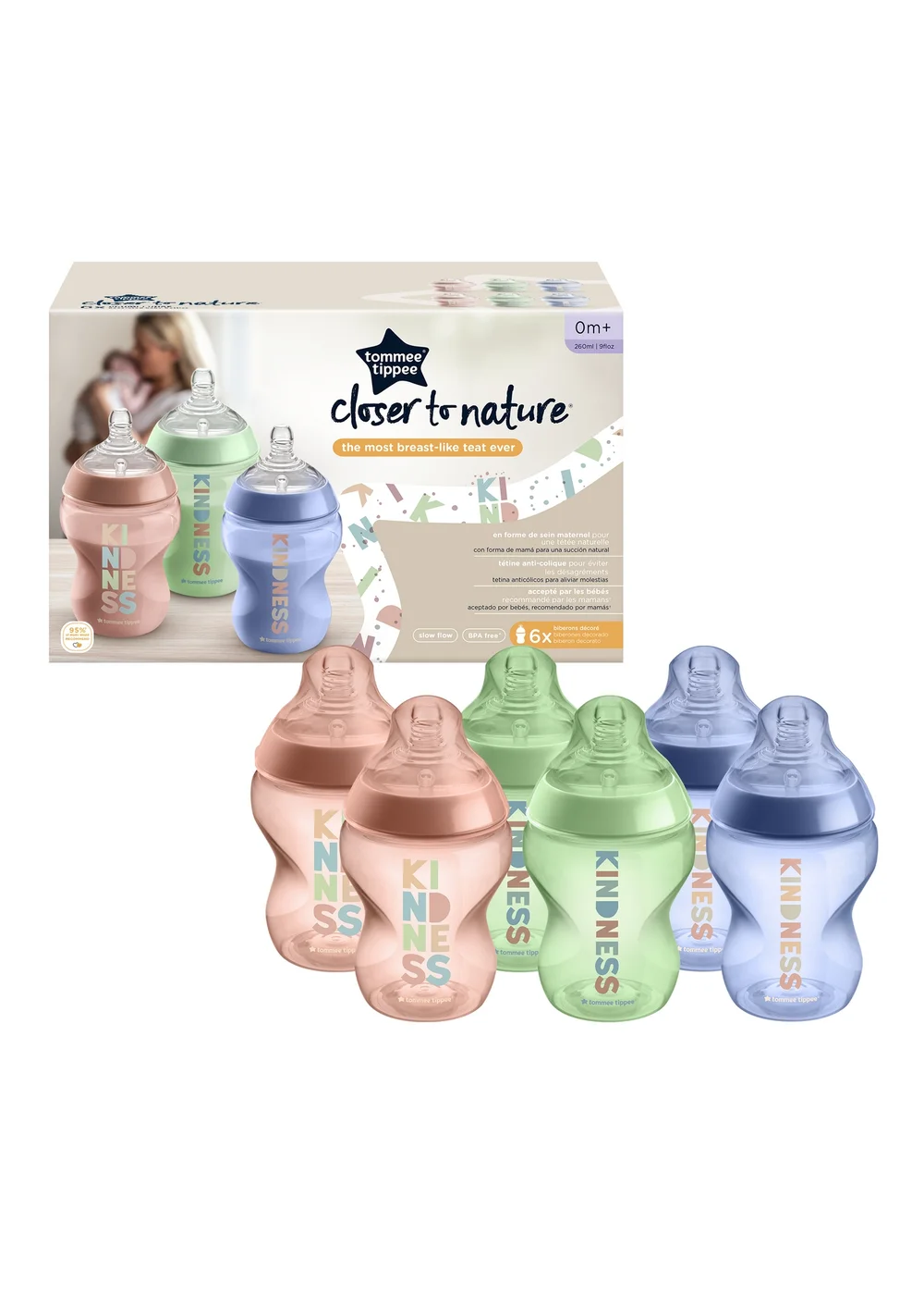 Tommee Tippee Multi CTN Decorated Bottles, Kind x6 (260ml) - One Size Image 2