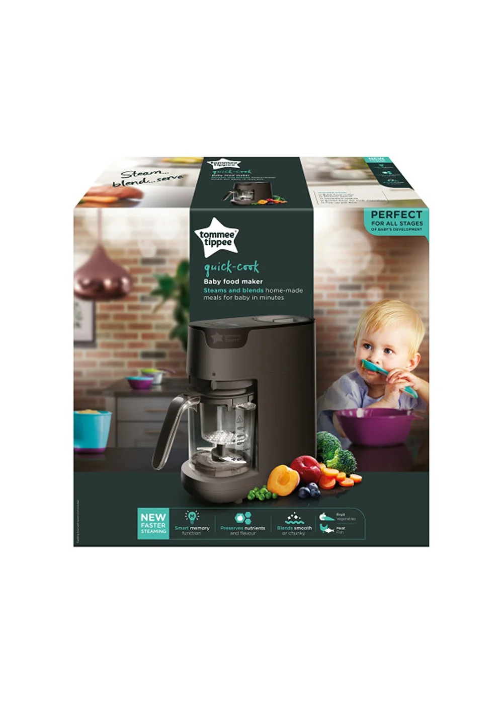 Tommee Tippee Black Steamer Baby Food Maker - One Size Image 2