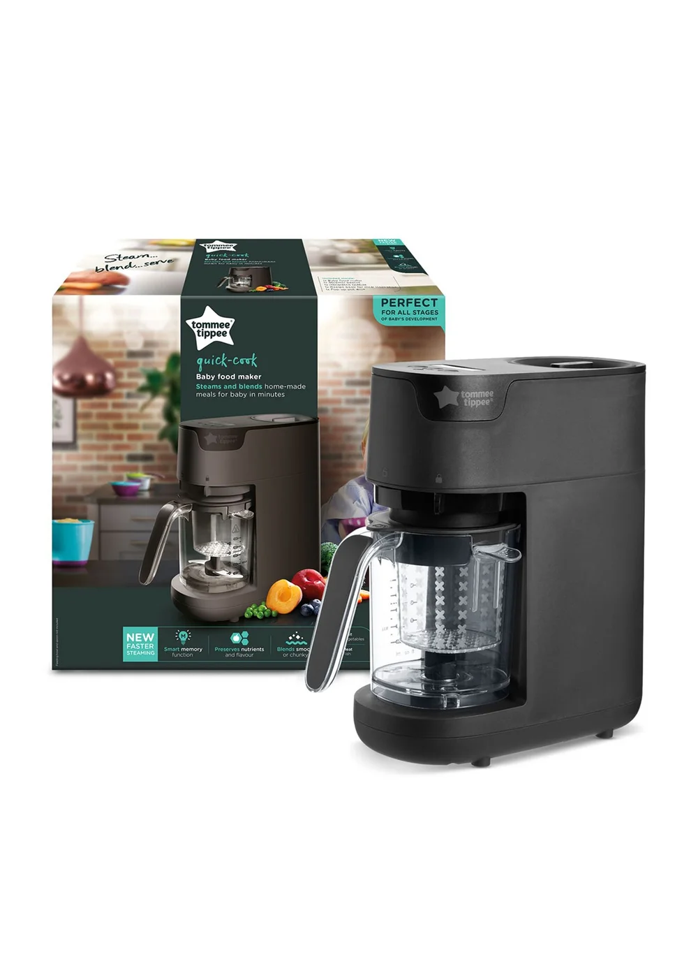 Tommee Tippee Black Steamer Baby Food Maker - One Size Image 1