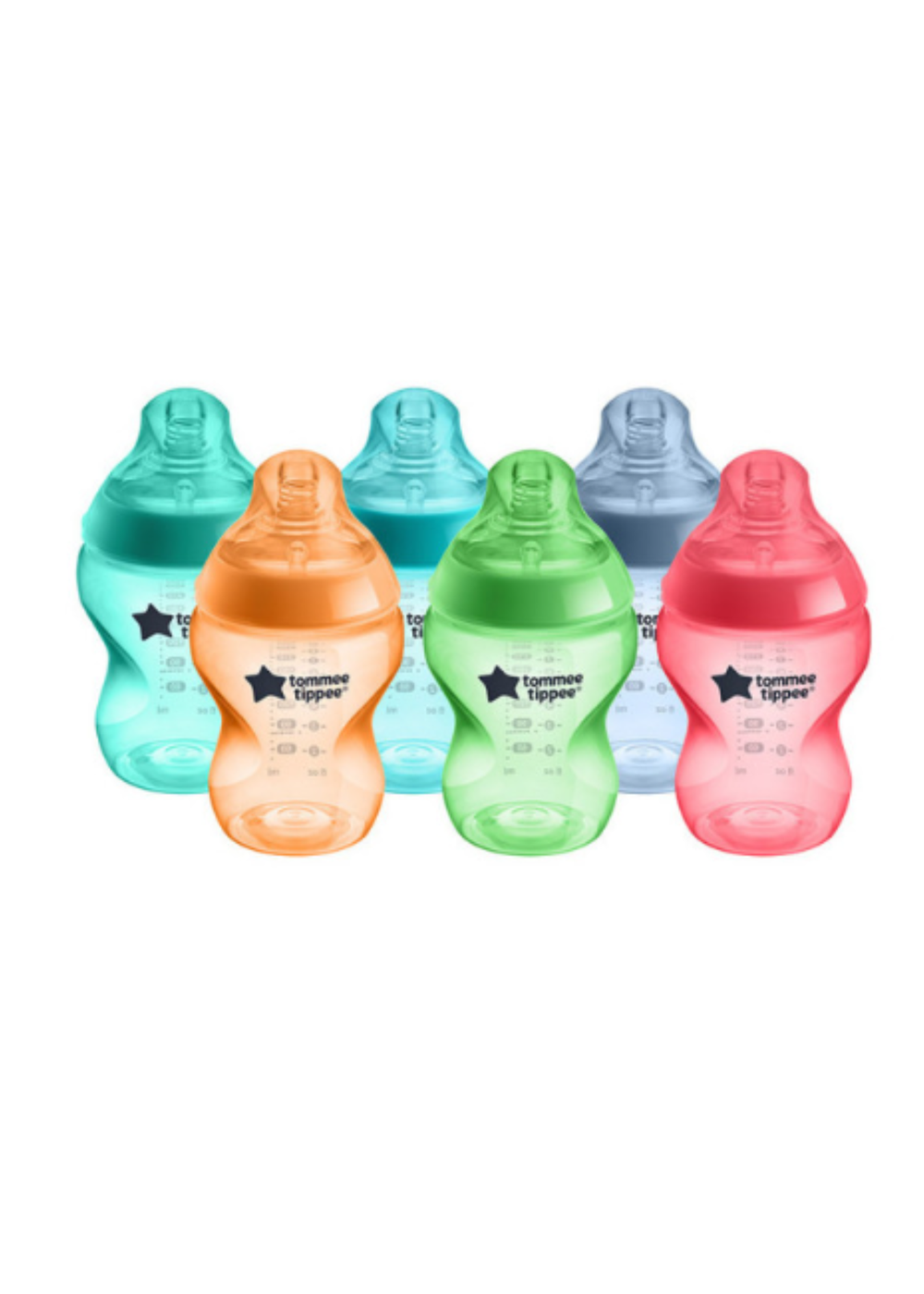 Tommee Tippee Multi CTN 6-Pack Bright Bottles (260ml) - One Size Image 1