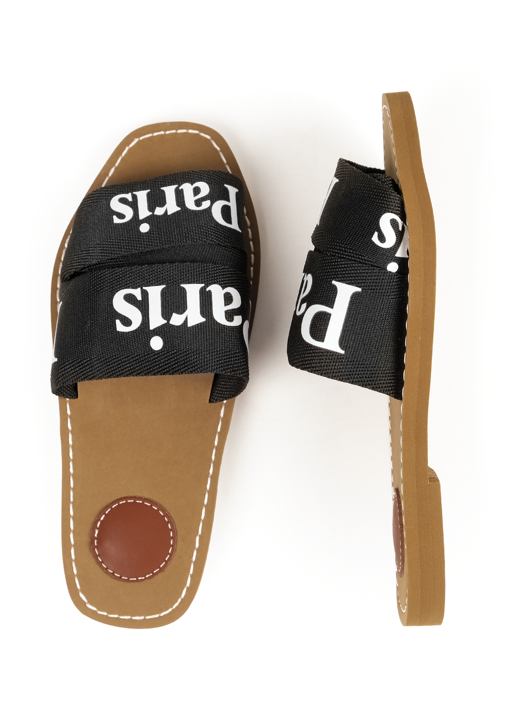 Where's That From Black Pu Cobra Flat Sandals - 3 Image 3