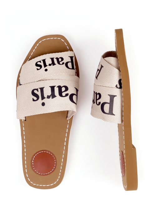 Where's That From Cream Pu Cobra Flat Sandals - 3 Image 3