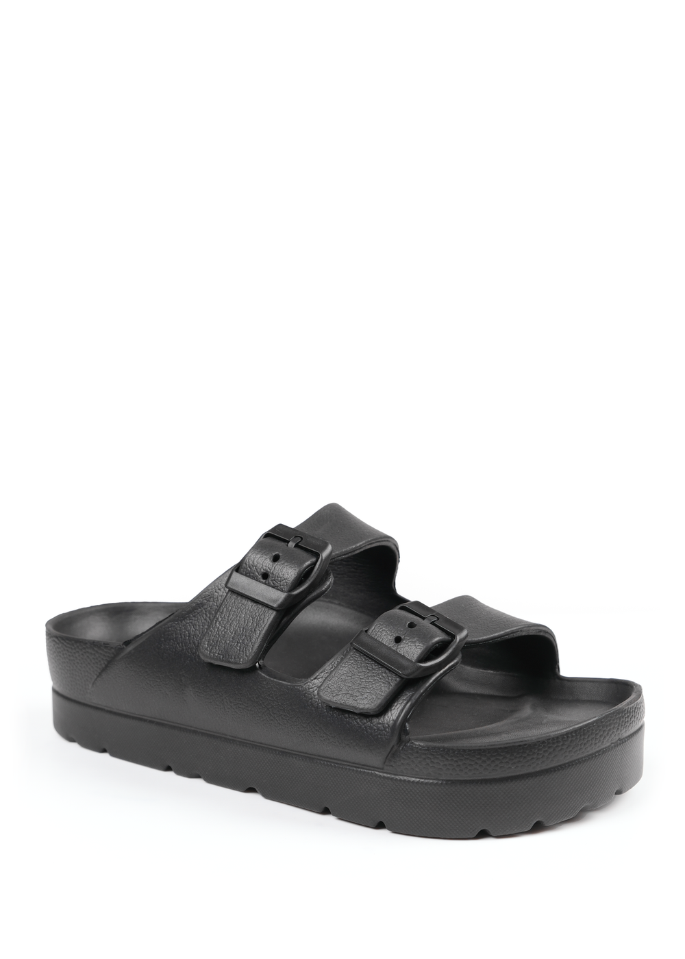 Where's That From Black Danielle Slider Sandals With Buckle - 3 Image 1