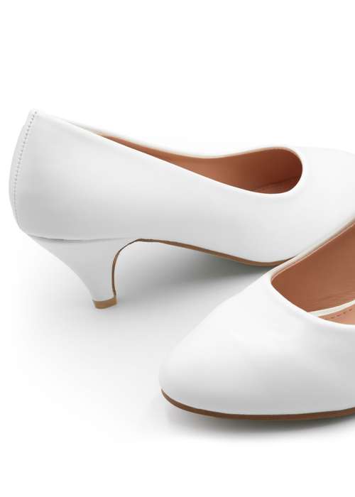 Where's That From White Pu Shea Low Heel Court Pumps - Size 6 Image 2