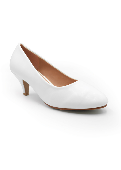 Where's That From White Pu Shea Low Heel Court Pumps - Size 6 Image 1