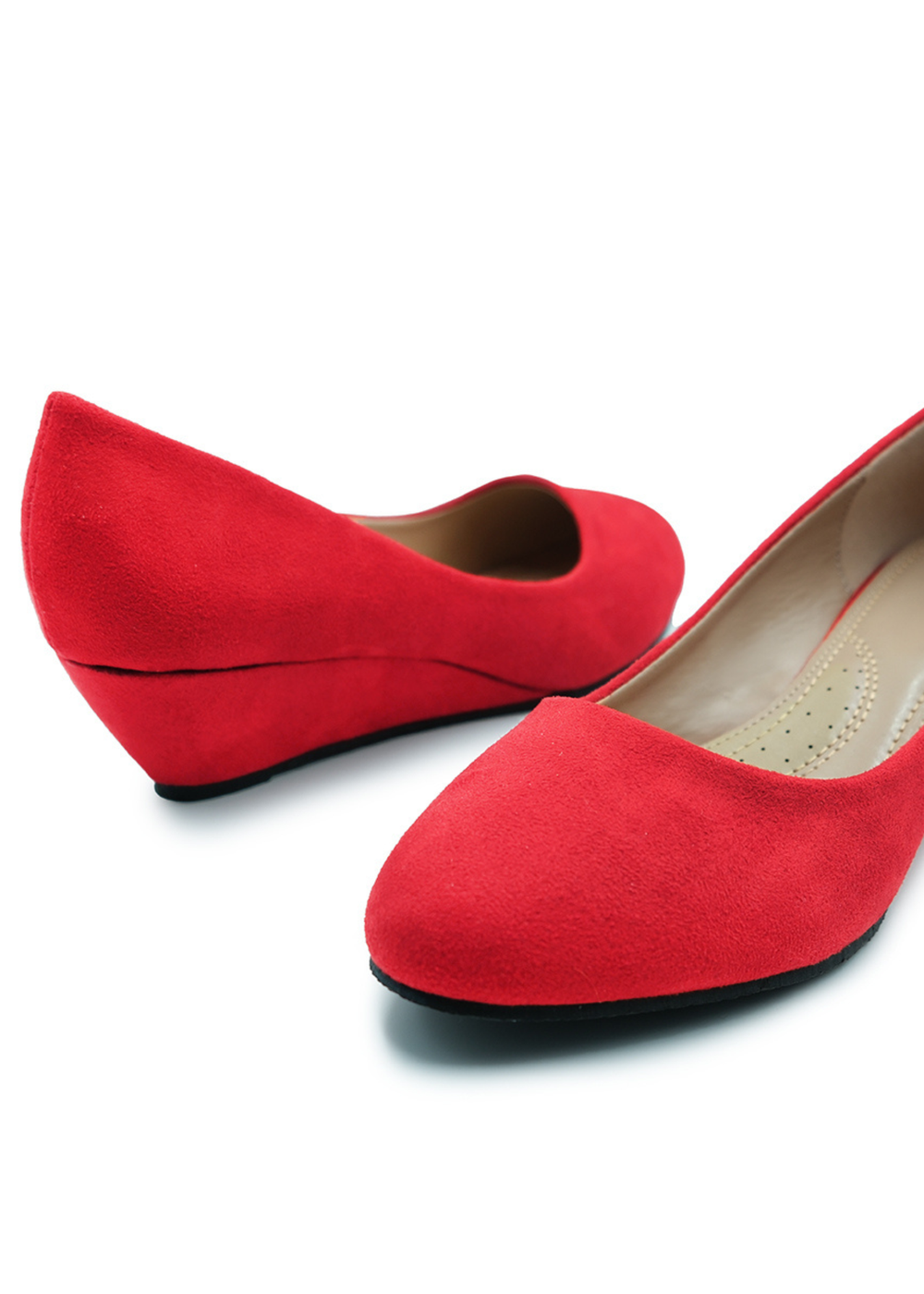 Where's That From Red Suede Kieran Platform Wedge Court Shoes - Size 3 Image 2