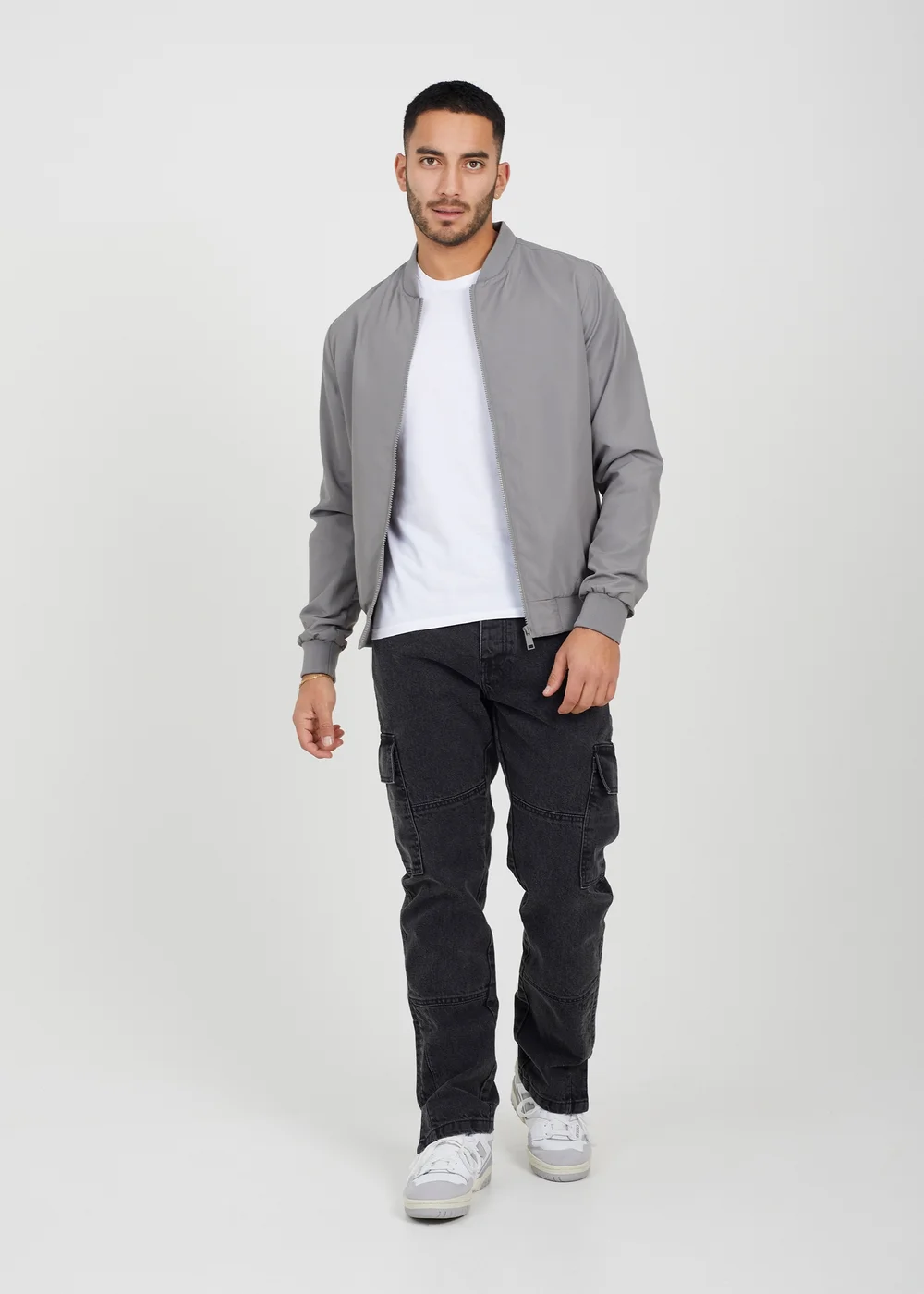 Brave Soul Grey Bomber Jacket - XS Image 4