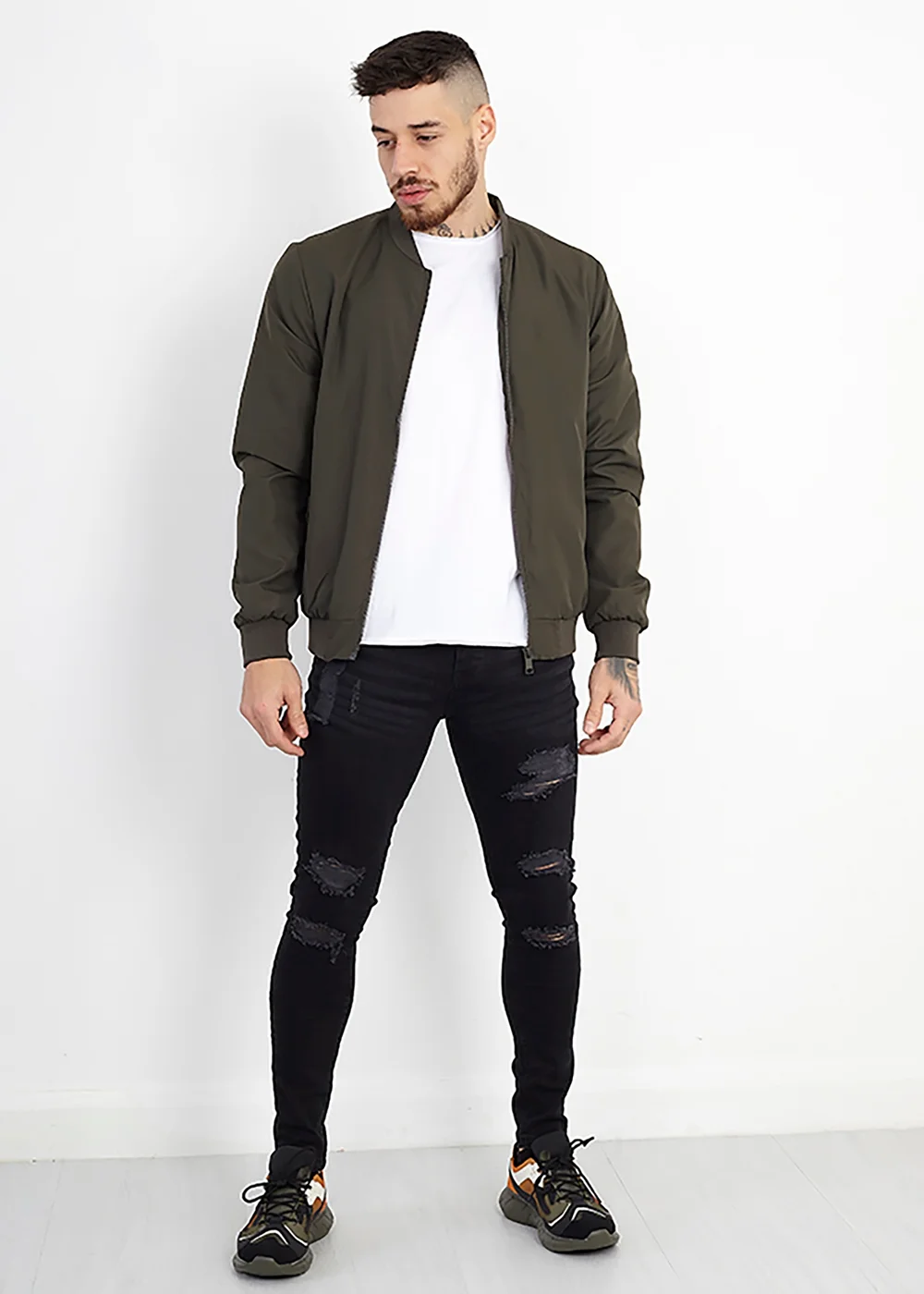 Brave Soul Khaki Bomber Jacket - S Image 1